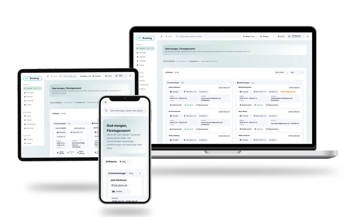 WF Booking interface