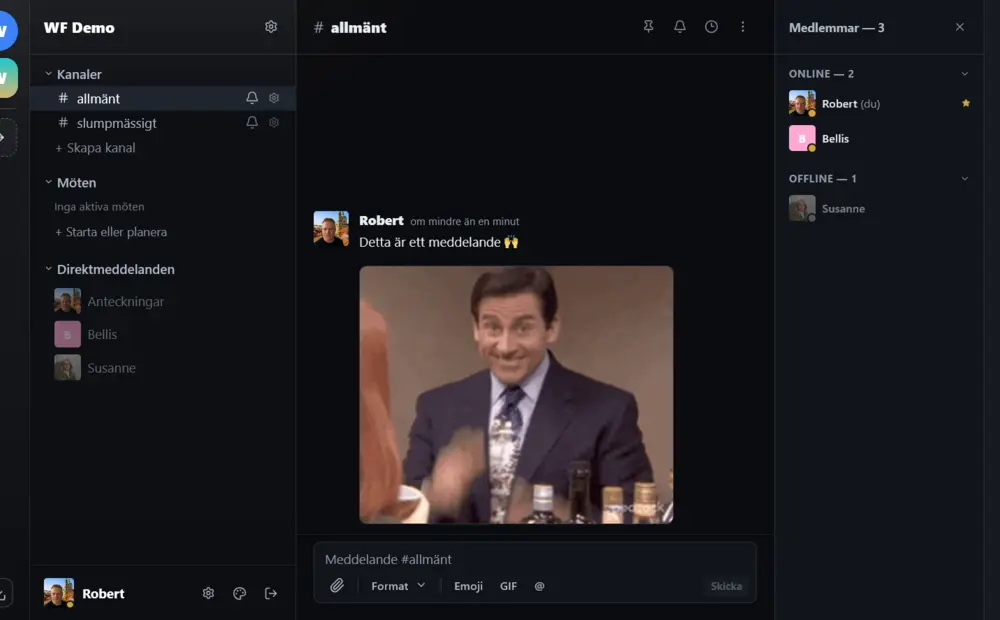 WF Chat interface